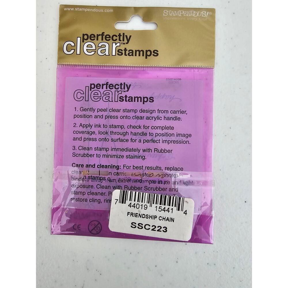 Stampendous Perfectly Clear Rubber Stamp Set Friendship Chain Cursive - Picture 2 of 2